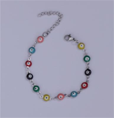 Titanium Steel Round Nazar ️Lucky Amulet Bracelet