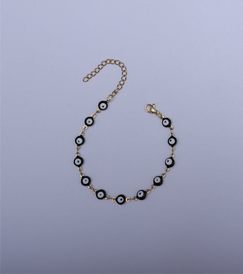 Titanium Steel Round Nazar ️Lucky Amulet Bracelet