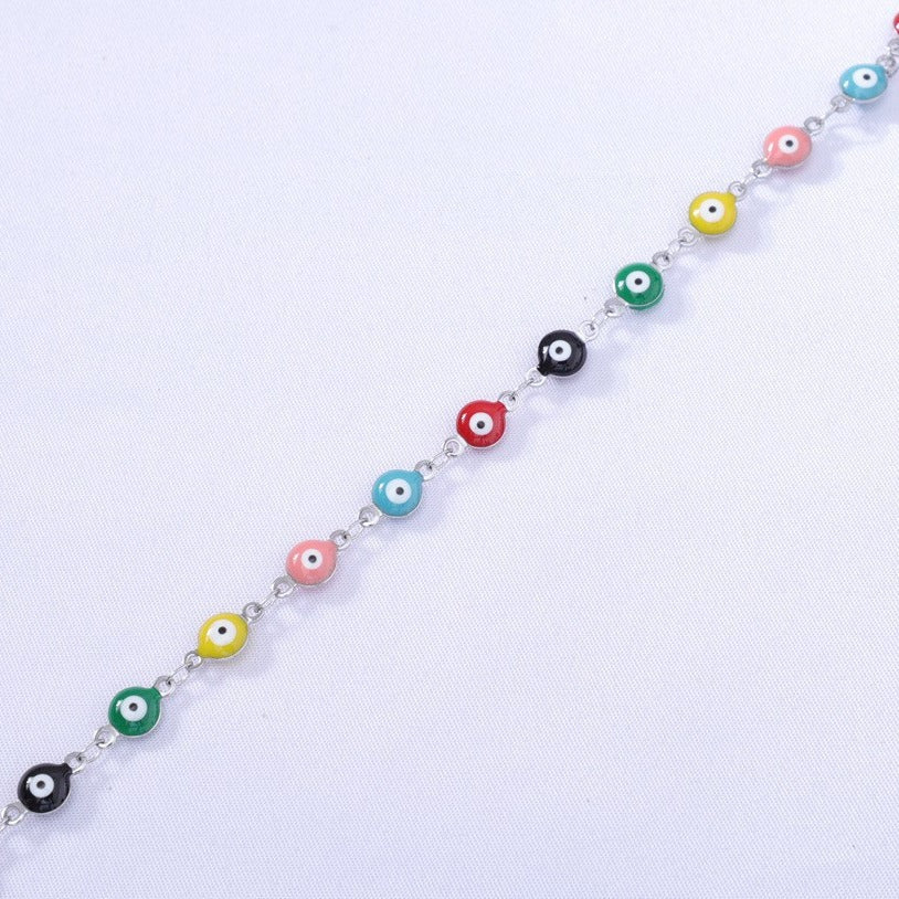Titanium Steel Round Nazar ️Lucky Amulet Bracelet