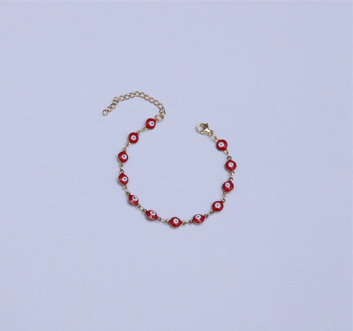 Titanium Steel Round Nazar ️Lucky Amulet Bracelet