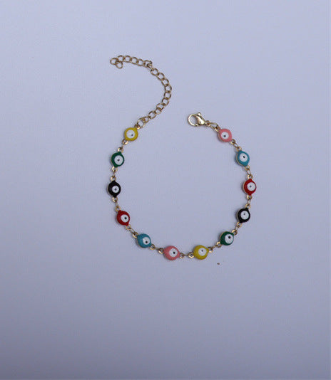 Titanium Steel Round Nazar ️Lucky Amulet Bracelet