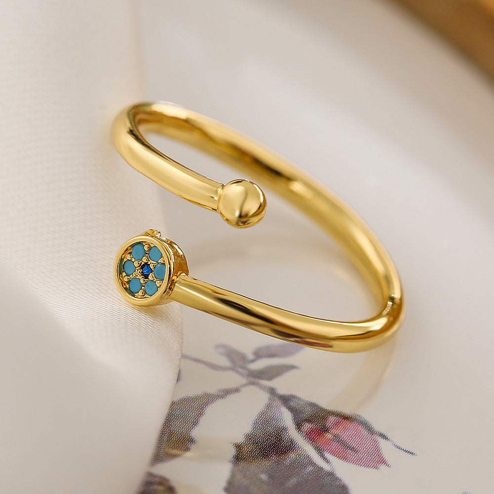 New Style Shining Cross Evil Eye Rings for Women's and Girls' Party Jewelry accessories