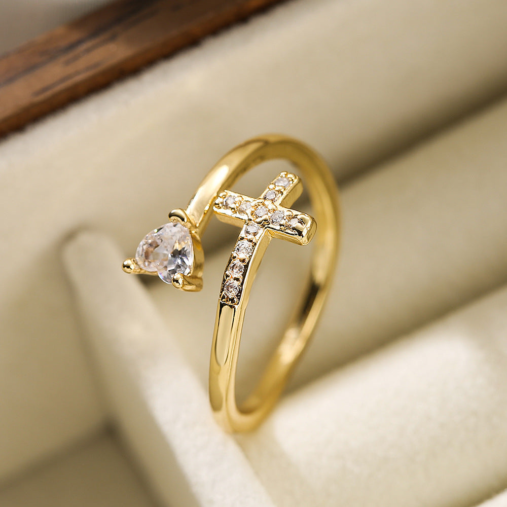 New Style Shining Cross Evil Eye Rings for Women's and Girls' Party Jewelry accessories